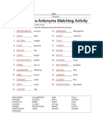03 Synonyms-Antonyms Matching Activity - Key