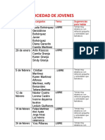 SOCIEDAD JOVENES CONOGRAMA Enero Marzo 2022