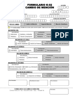 K-02 Formulario Cambio Mencion