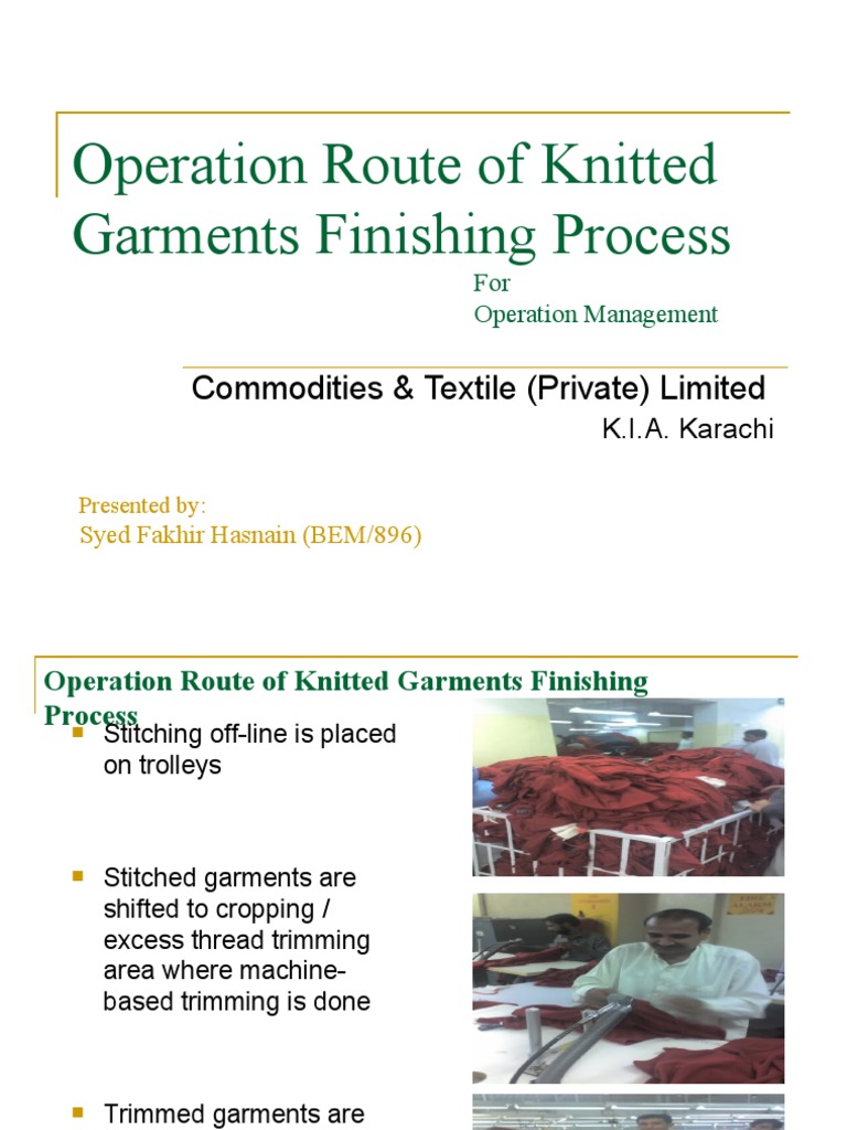 Knitted Garments Finishing Process | PDF | Sewing | Knitting