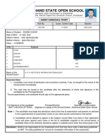 Jharkhand State Open School: Admit Card/Hall Ticket