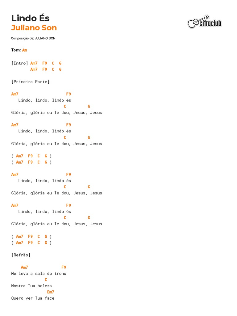 Cifra Club Juliano Son Lindo És PDF Música gravada Músicas