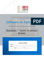 Tercer Semestre Guía Didáctica Docente TIC S - Software de Aplicación