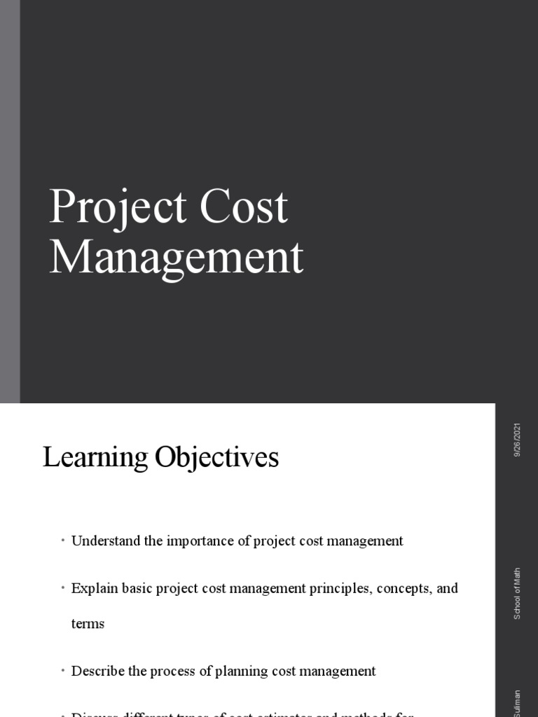 Project Cost Management Essentials | PDF | Business | Economies