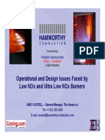 Operational and Design Issues Faced by Low NOx and Ultra Low NOx Burners Castell The Americas DCU League City 2010