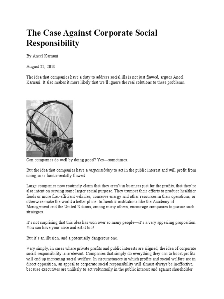 The Flaws of Corporate Social Responsibility | PDF | Corporate Social ...