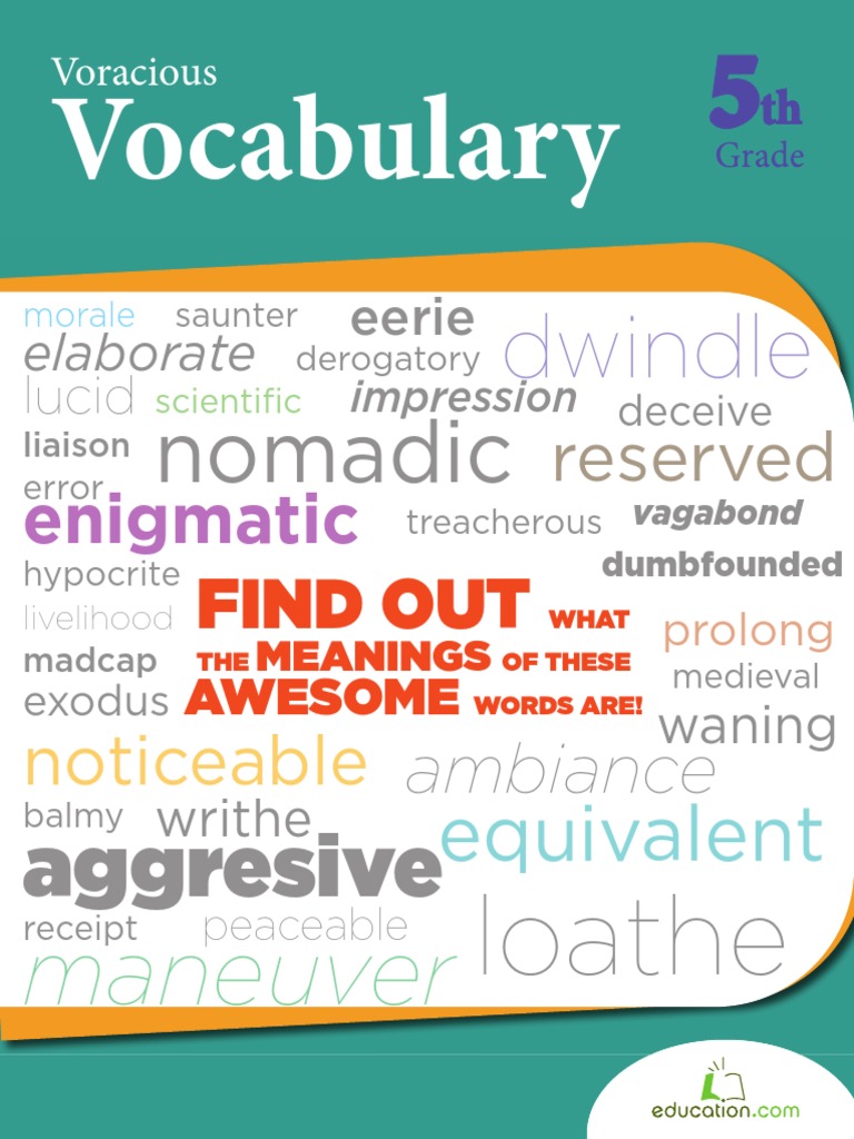 Voracious Vocabulary Grade 5 Reading and Writing Workbook PDF Verb