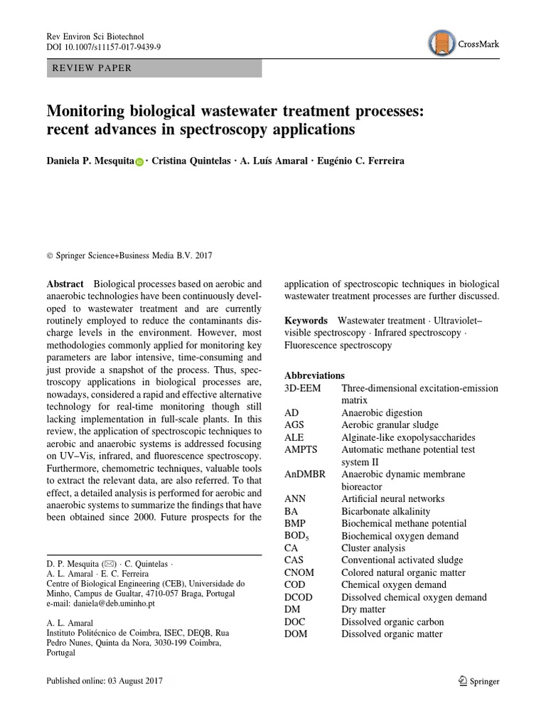 Advances in Biological Wastewater Monitoring | PDF | Sewage Treatment ...