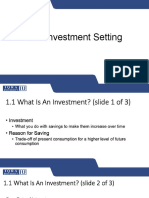 Introduction of Investment Setting and Return Requirement