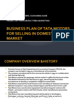 Business Plan of Tata Motors For Selling in Domestic Market