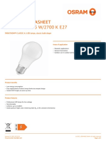 Product Datasheet Product Datasheet P CLAS A 60 8.5 W/2700 K E27