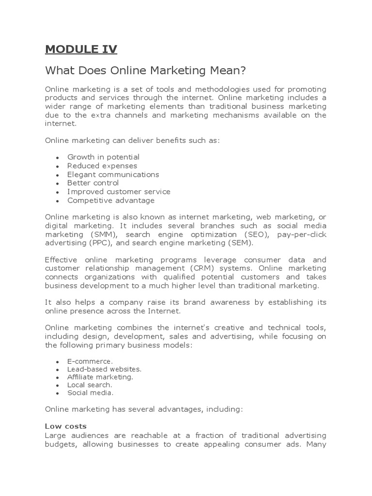 What Does Online Marketing Mean? Low Costs PDF Search Engine