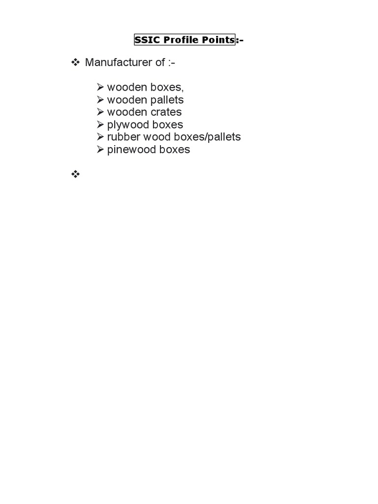 SSIC Profile Points | PDF