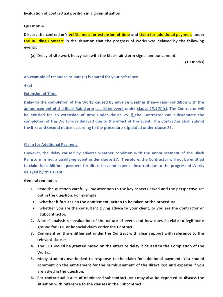 Contractor's EOT and Payment Claims Guide | PDF | Private Law | Government