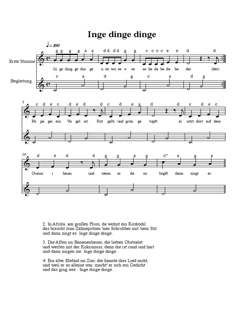 Inge Dinge Dinge Der Papagei Ein