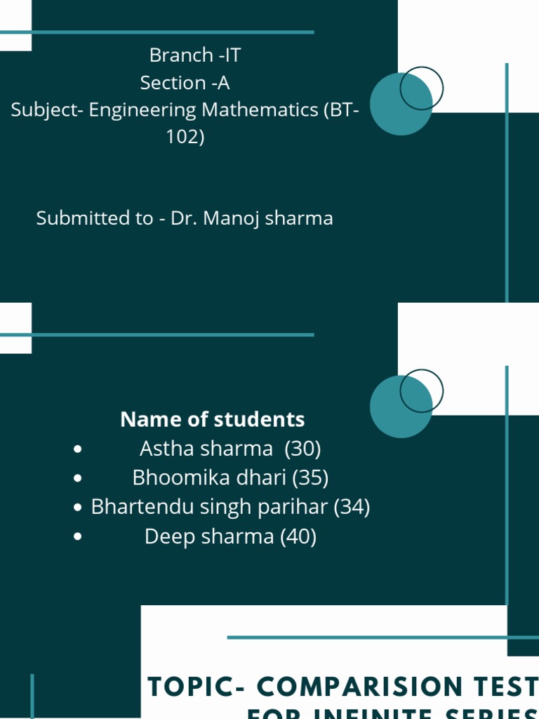 Branch - IT Section - A Subject-Engineering Mathematics (BT - 102 ...