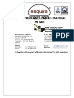 Operation and Parts Manual ML500: This Manual Must Accompany The Equipment at All Times