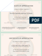 Novita Indah Kurata'Ayunin: Certificate of Appreciation