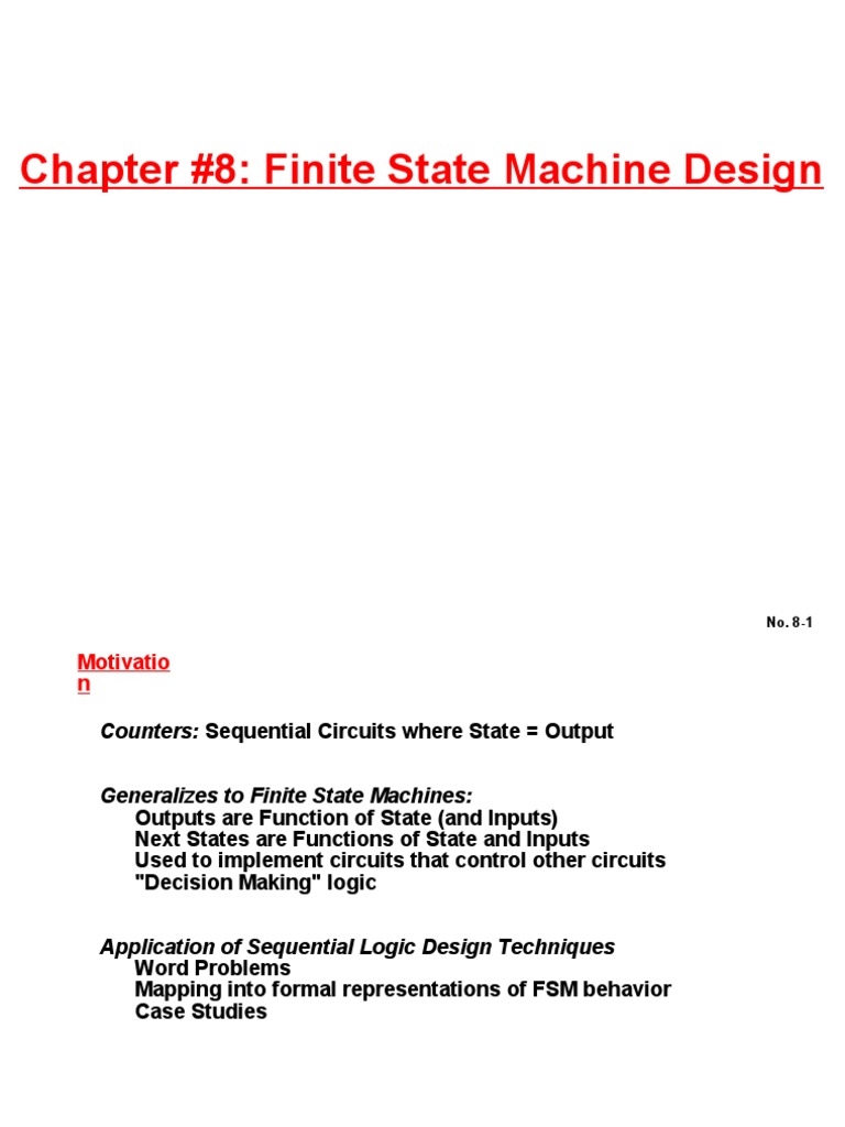 Chapter #8: Finite State Machine Design | PDF | Computing | Computer ...