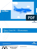 Speaking - Quiz Unit 3 - Elementary