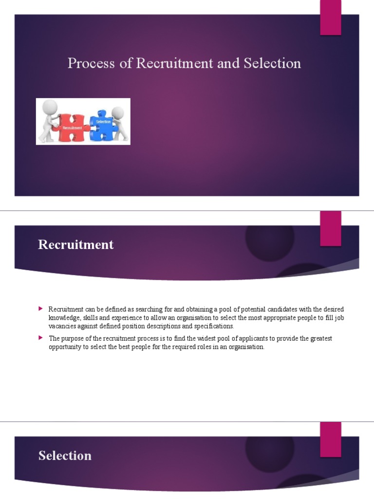 Recruitment and Selection Process Overview | PDF | Recruitment | Interview