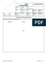 Package Cover Sheet Line Maintenance: Certificate of Release To Service