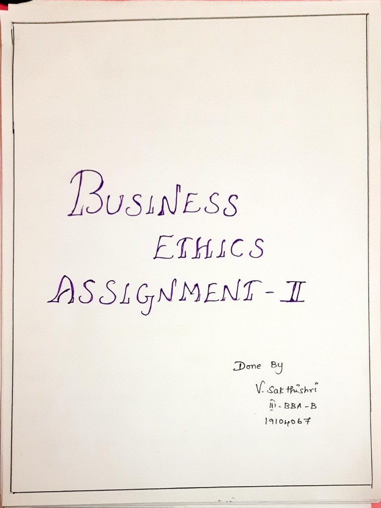business ethics assignment