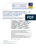 Conseils D'experts Du Sommeil Pour Bien Dormir Et Garder Le Rythme Chez Les Adultes Et Les Enfants en Cette Période de Confinement Liée Au COVID-19