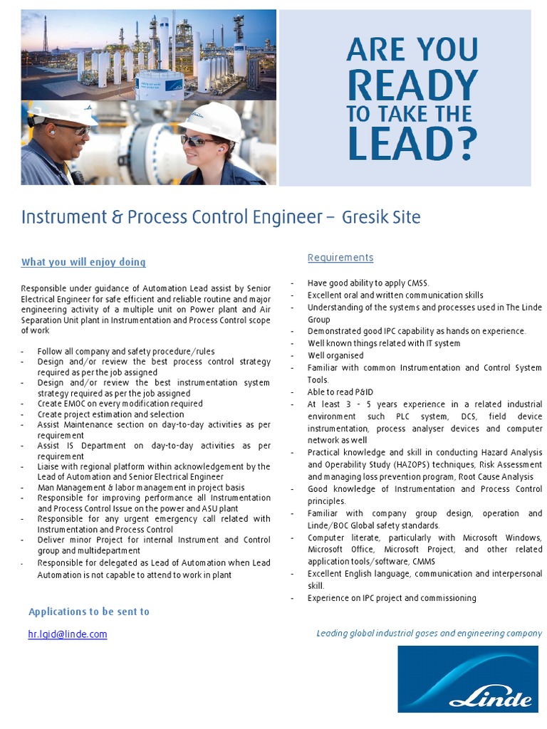 Job Ad - Instrument & Process CTRL Engineer - Gresik | PDF | Automation ...