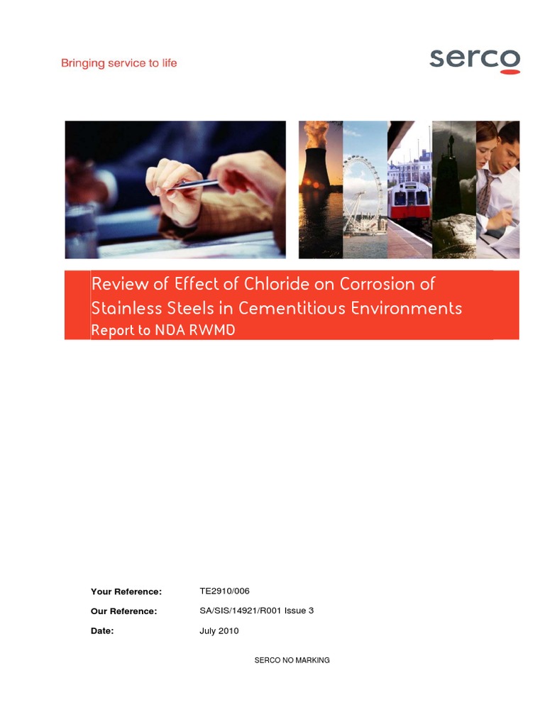 Review of Effect of Chloride On Corrosion of Stainless Steels in ...