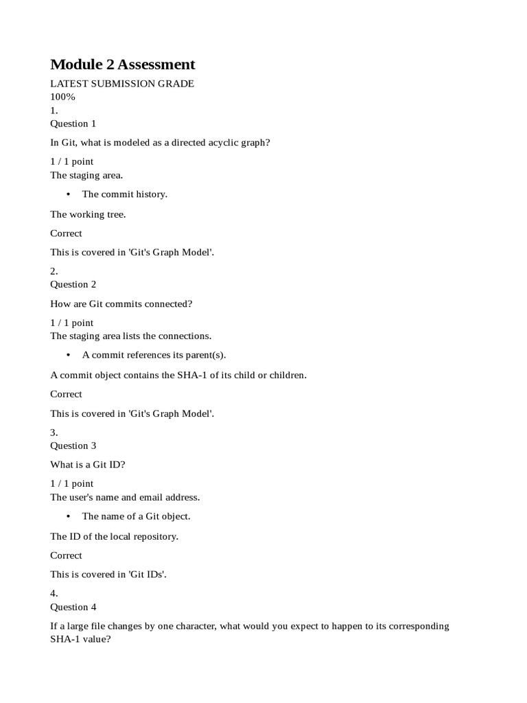Git Concepts Assessment Results | PDF | Version Control | Information ...