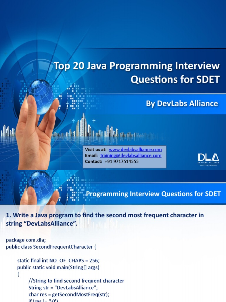 DevLabs Alliance Top 20 Java Programming Interview Questions For SDET ...