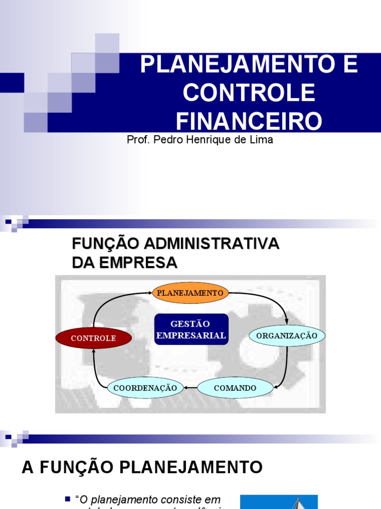 Planejamento e Controle Financeiro | PDF | Planejamento | Orçamento