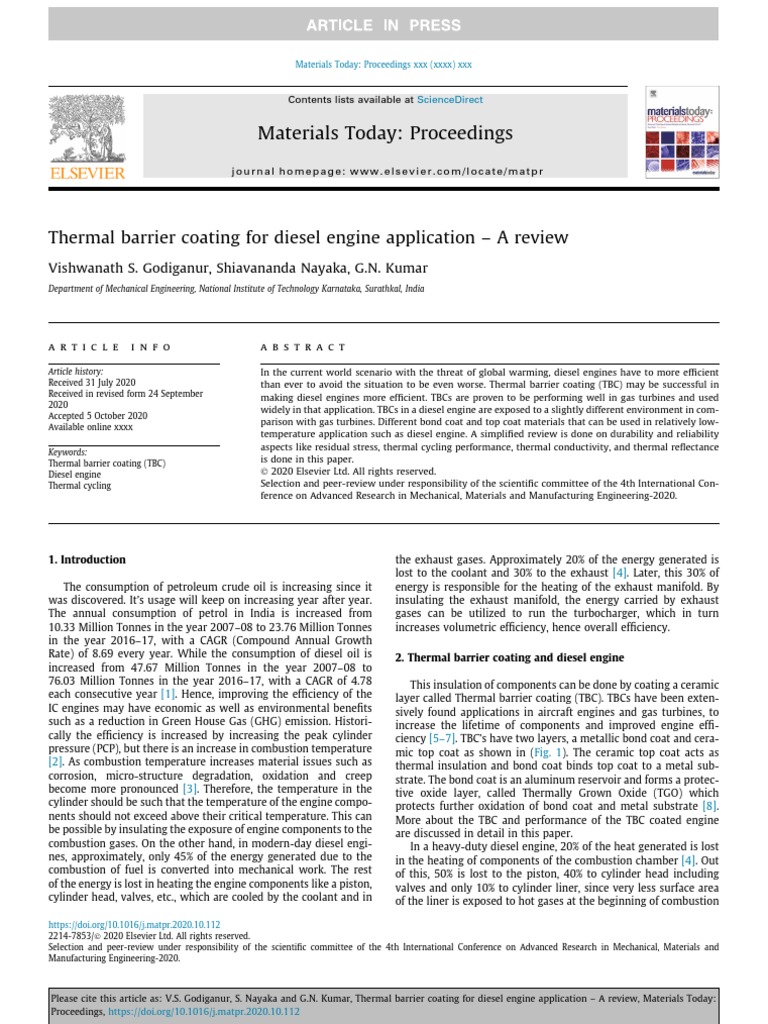 Materials Today Proceedings Vishwanath S. Godiganur, Shiavananda
