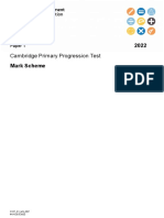 Mathematics 2022 Mark Scheme: Cambridge Primary Progression Test