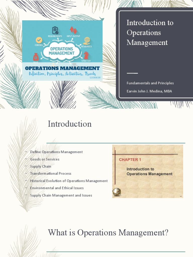 Operations Management Basics | PDF | Supply Chain | Operations Management