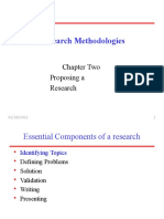 Research Methodologies: Chapter Two Proposing A Research