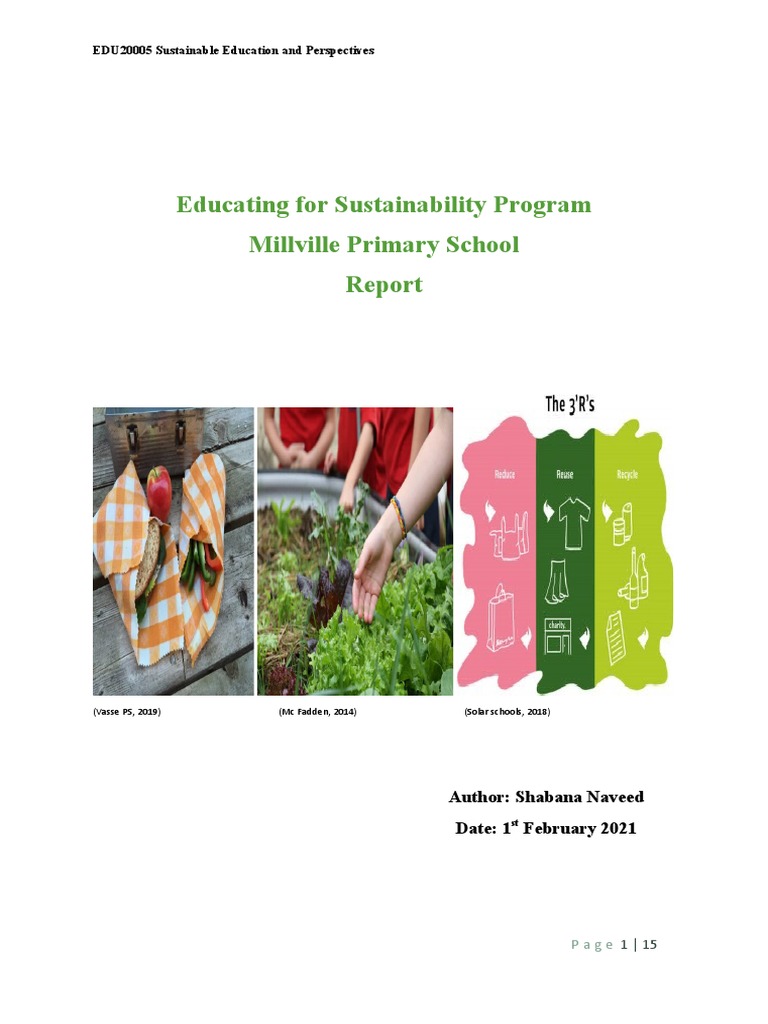Millville Primary's Sustainability Initiatives | PDF | Sustainability ...