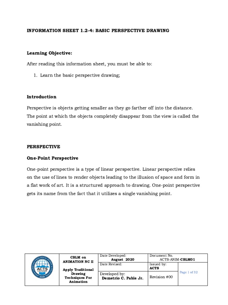 Basic Perspective Drawing Guide | PDF | Perspective (Graphical) | Horizon