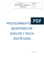 Procedimientos de muestreo de suelos y roca (ASTM D420