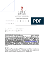 Online Final Exam: Mass Balance