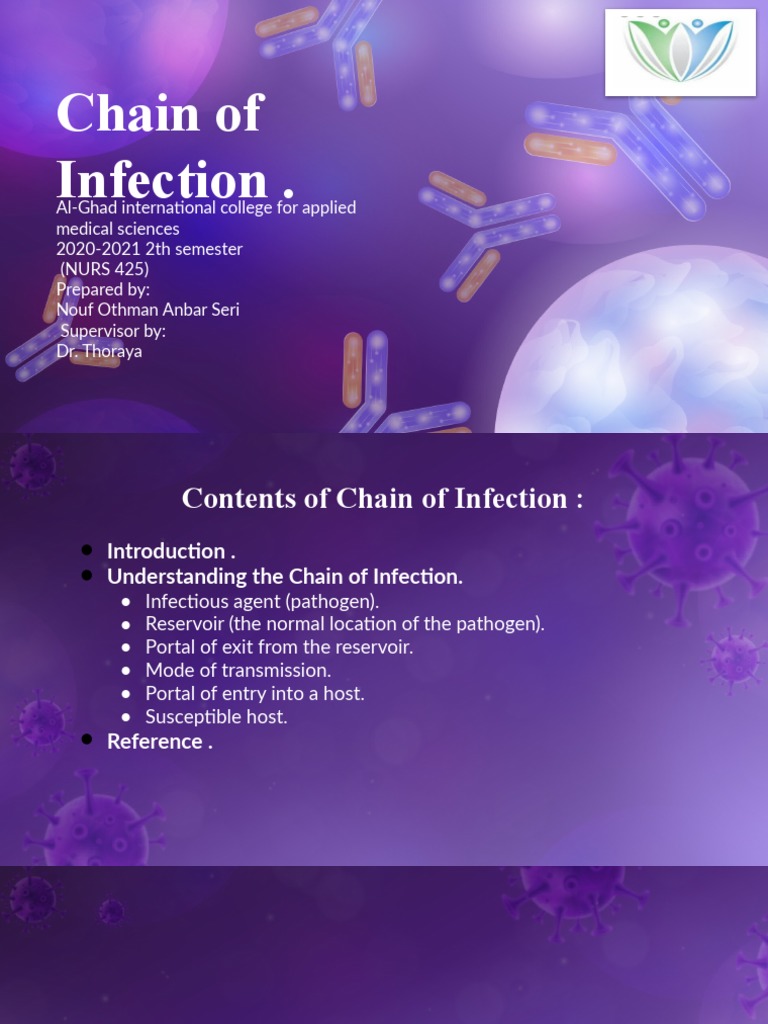 Chain of Infection PDF Transmission (Medicine) Infection