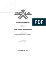 Actividad # 6 Evidencia # 5 Reading Workshop International Transport