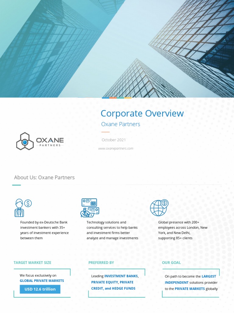 Oxane Partners: Corporate Overview | PDF | Investment Banking | Banks