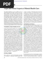 Legal and Ethical Aspects of Mental Health Care