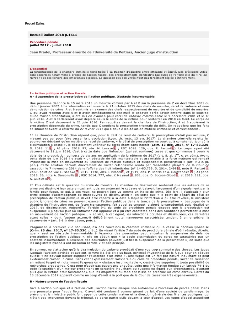 Équilibre en procédure pénale 2018 | PDF | Crime et violence | Crimes