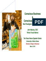 Conscious Bus and Conscious Capitalism John Mackey - March 2010