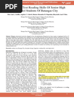Academic Text Reading Skills of Senior High School Students of Batangas City