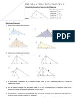 Estudo Dirigido para a Prova de Matemática II: Teorema de Pitágoras, Trigonometria e Circunferência