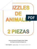 Puzzles de Animales 2 Piezas